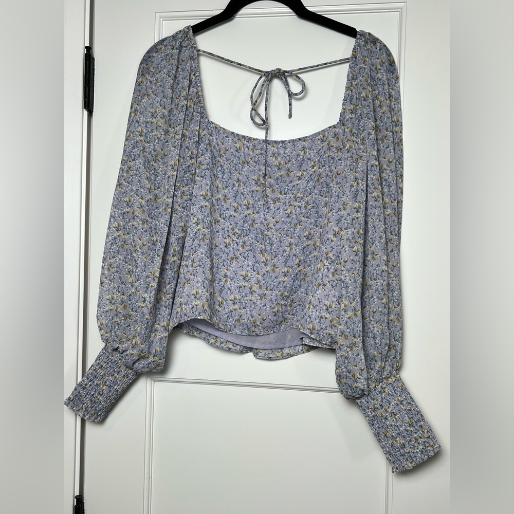 ASTR Long Sleeve Lavender Ruffle Top (Small) - Picture 3 of 4